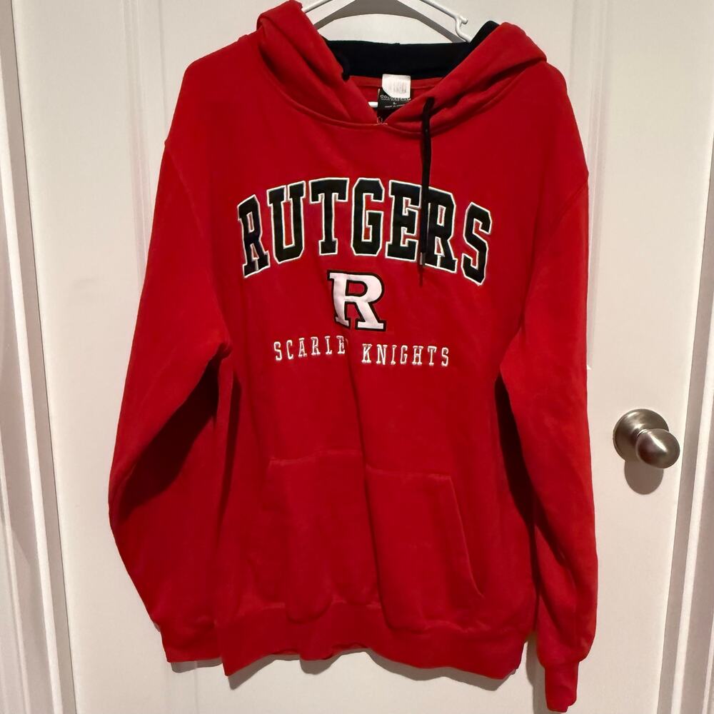 Rutgers Scarlet Knights Colosseum Men’s Large Red Pullover Hoodie NWOT NCAA